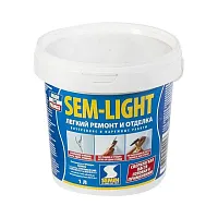 Шпатлёвка сверхлегкая SEMIN SEM LIGHT. Безусадочная. 1 л. РФ.