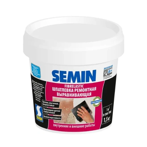 Шпатлевка эластичная SEMIN FIBRELASTIC. 1,5 кг. Франция.