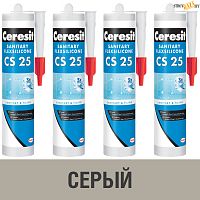 Герметик силиконовый Ceresit CS25, серый № 07, 280 мл, шт.