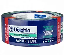 Лента малярная для деликатных поверхностей Blue Dolphin 48мм х 50м. Польша.