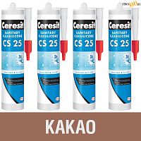 Герметик силиконовый Ceresit CS25, какао № 52, 280 мл, шт.